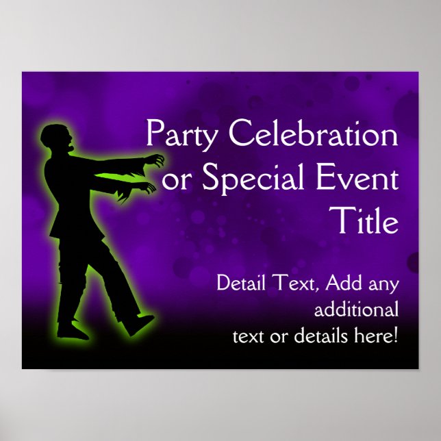 Póster Green Zombie on Purple (Frente)