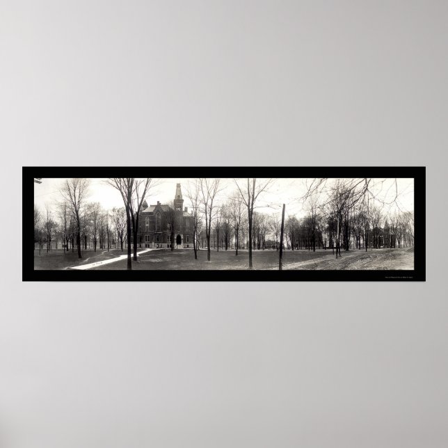 Poster Greencastle Depauw University Foto 1909 (Frente)