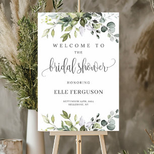 Poster Greenerage foliage boho chá de panela sinal de bo