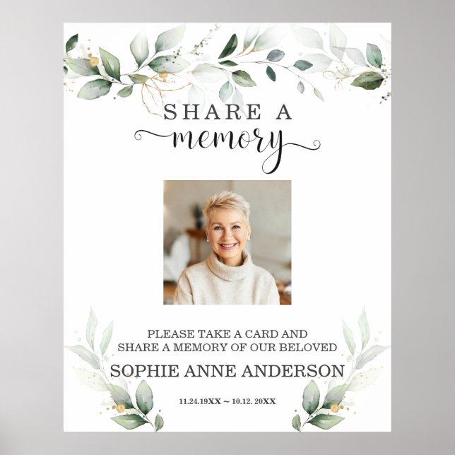 Poster Greenerar Dourado Compartilhar um Sinal de Memória (Frente)