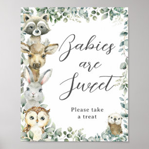 Poster Greenerescência Animais da Floresta Bebê é doce