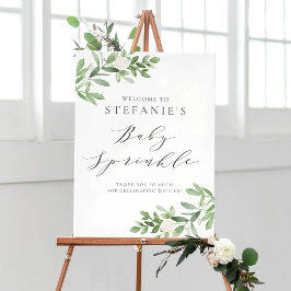 Poster Greenerescência e Flores Brancas Bebê Sprinkle Bem