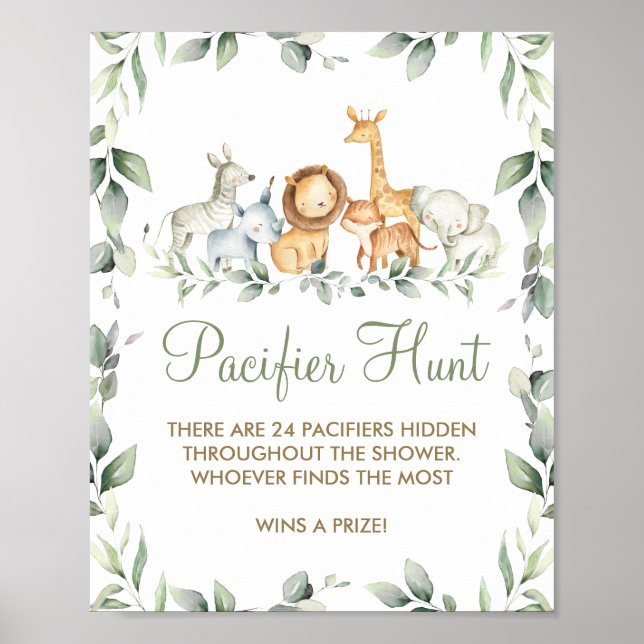 Poster Greenerescência Selva Animais Chás Jogo de Caça Pa (Frente)