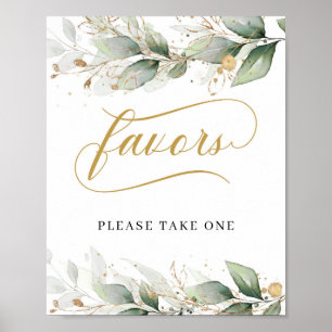 Poster Greenery boho eucalyptus gold deixa sinal de favor