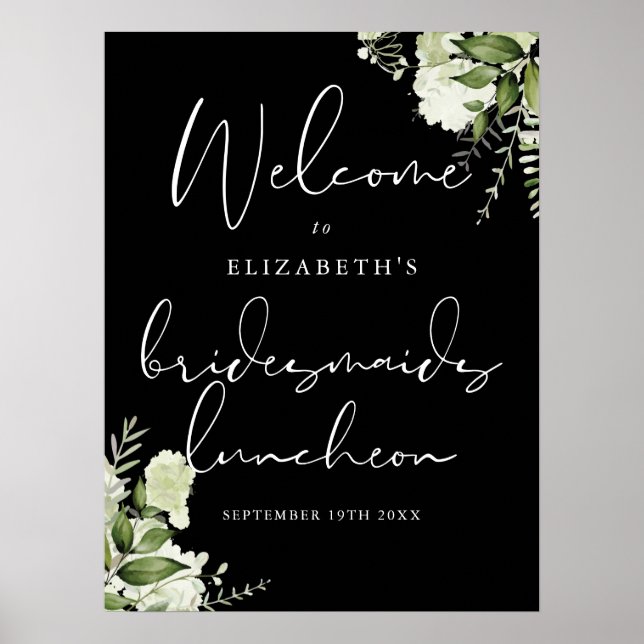 Poster Greenery Bridesmaids Luncheon - Sinal de Boas-vind (Frente)