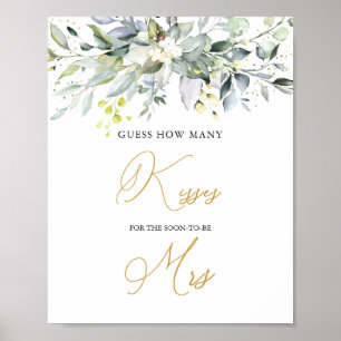 Poster Greenery Eucalyptus Adivinha Quantos Kisses Jogo P