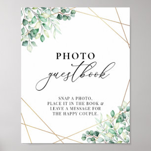 Poster Greenery Eucalyptus Geometric Photo Guestbook