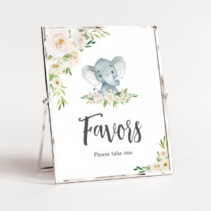 Poster Greenery Floral White Elephant Favors