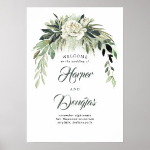 Poster Greenery Garland Botanical Wedding Sign