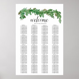 Poster Greenery Garland Seating Chart Sign Edit