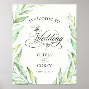 Poster Greenery Laurel Wreath Sinalização de Boas-vindas