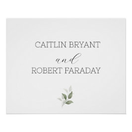 Póster Greenery Modern Wedding