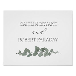 Póster Greenery Modern Wedding