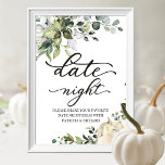 Poster Greenery Pumpkin Fall Date Noite Jar Sinal<br><div class="desc">Um adorável eucalipto verde, uma abóbora-aquarela com tema de queda com chá de panela, sinal de ideias noturnas. Fácil de personalizar com seus detalhes. Entre em contato comigo via chat se tiver perguntas sobre o trabalho de arte ou precisar de personalização. NOTA: para obter assistência sobre pedidos, envio, informações sobre...</div>