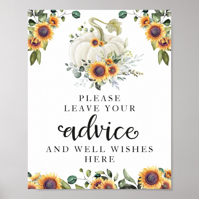 Poster Greenery Pumpkin - Sinal de Conselhos de Chá de fr (Frente)