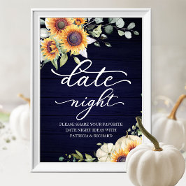 Poster Greenery Sunflower Fall Date Jar Sinal de Noite