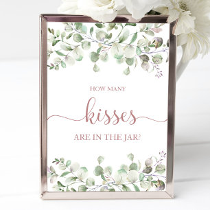 Poster Greenery Watercolor Quantos Beijos Assinam