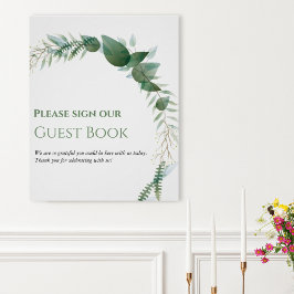Póster Greenery Wedding Guest Book Poster