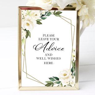 Poster Greenery White Flowers Dá Conselhos E Sinal De Be