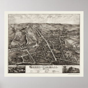 Póster Greenfield, mapa panorâmico das MÃES - 1877