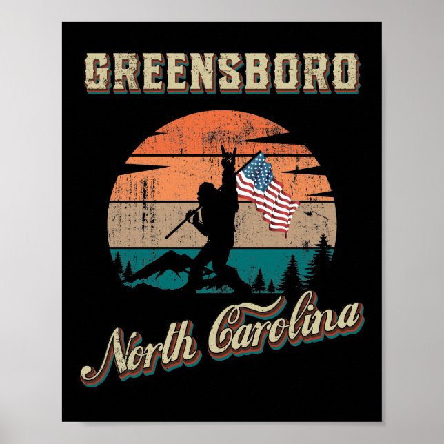 Poster Greensboro Carolina do Norte (Frente)