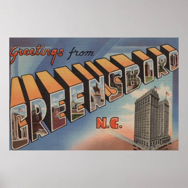 Poster Greensboro, Carolina do Norte - Cenas Largas (Frente)