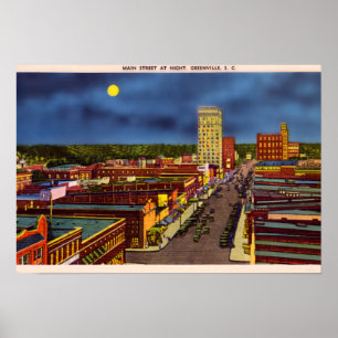 Póster Greenville do centro South Carolina