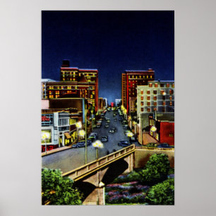 Póster Greenville South Carolina na noite