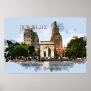 Poster Greenwich Village quadrado do parque de Washington