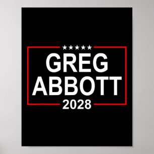 Poster Greg Abbott 2028 Eleição Presidencial 4 de Julho R
