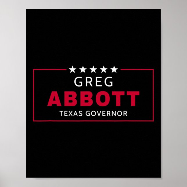 Poster Greg Abbott Election Texas Governor Republican Blu (Frente)