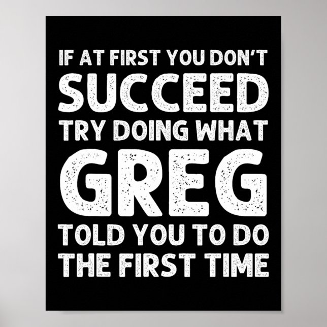 Poster GREG Gift Name Personalizado Birthday, Natal Diver (Frente)