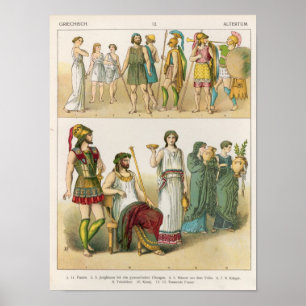 Póster Grego Vestido, de "Trachten der Voelker", 1864
