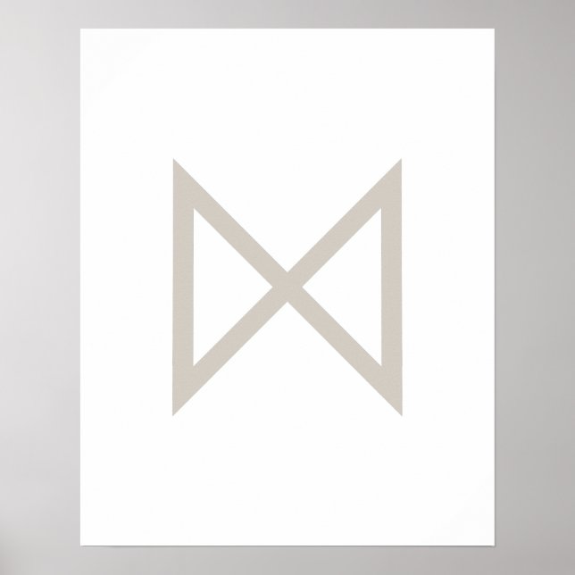 Poster Greige Geométrico Dagaz (Dia) (Frente)