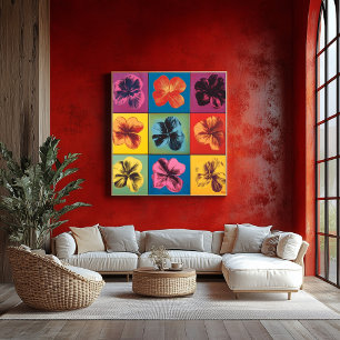 Poster Grelha de Flor de Hibiscus de Pop vibrante - Moder