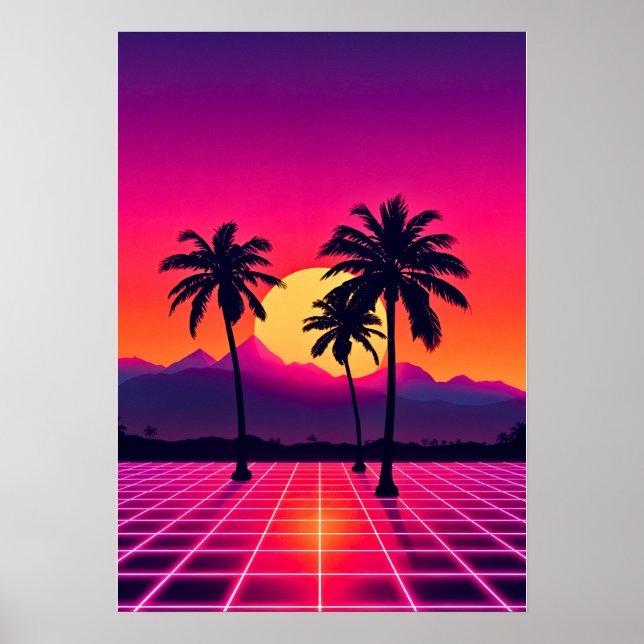 Poster Grelha do Sunset Retroativo 80s (Frente)