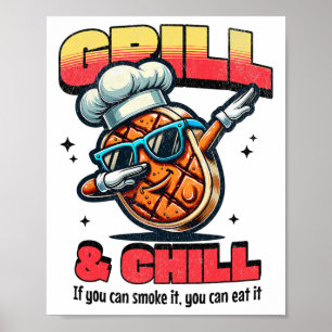 Poster Grelha E Arrefecimento De Comida Funny Churrasco G