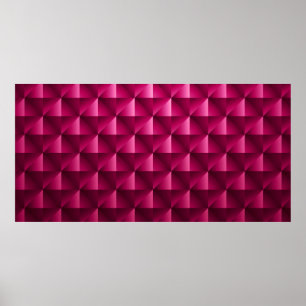 Poster Grelha geométrica rosa-escuro Fibra de carbono M