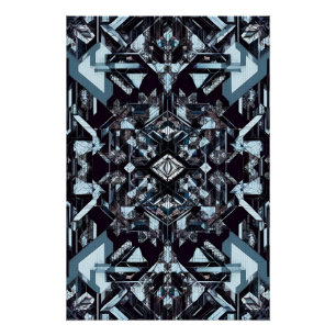 Póster Grelha Técnica Geométrica: Cybernetic Blueprint MK