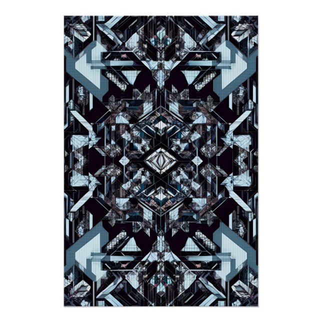 Póster Grelha Técnica Geométrica: Cybernetic Blueprint MK (Frente)