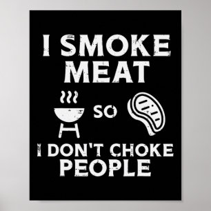 Poster Grelhar Carne Para Não Sufocar Pessoas Diversão Bb