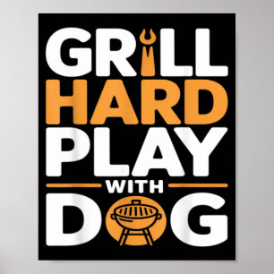 Poster Grelhar Duro Brincar Com Cachorro Quintal Amante D