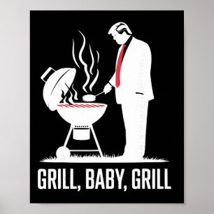 Poster Grelhar Por Grelhar Silhueta Engraçada Do Trump 4 