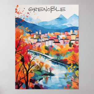 Poster Grenoble França Viagem Cidade Pintura Estética