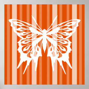 Poster Greve de Senhora Vitoriana Persimmon com Borboleta