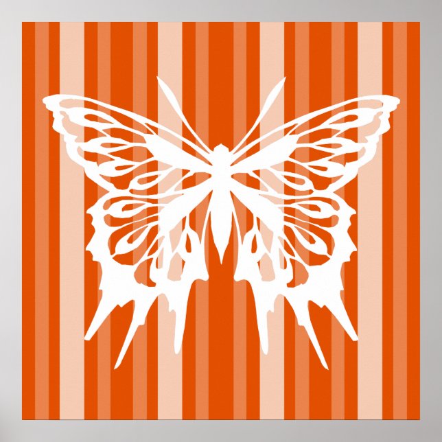Poster Greve de Senhora Vitoriana Persimmon com Borboleta (Frente)