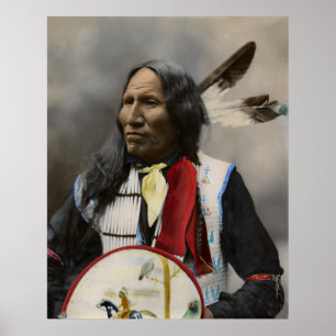Póster Greves-Chefe Com Nariz, Oglala Sioux 1899