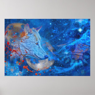 POSTER GREY WOLF ALPHA WAVES