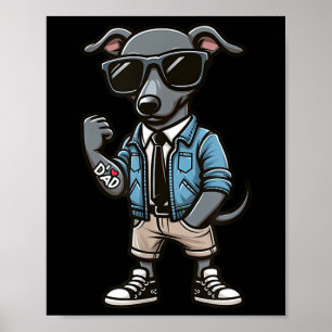 Poster Greyhound Adoro Tatuagem De Cachorro Engraçado Pai
