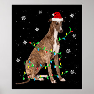 Poster greyhound christmas papais noeis fofos e leves